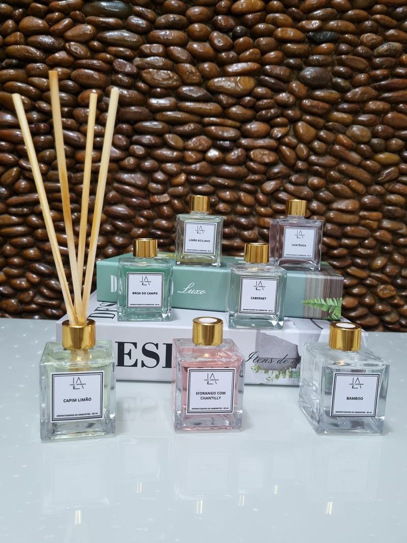 Aromatizador de Ambiente Cubo 50ml - Kit com 4