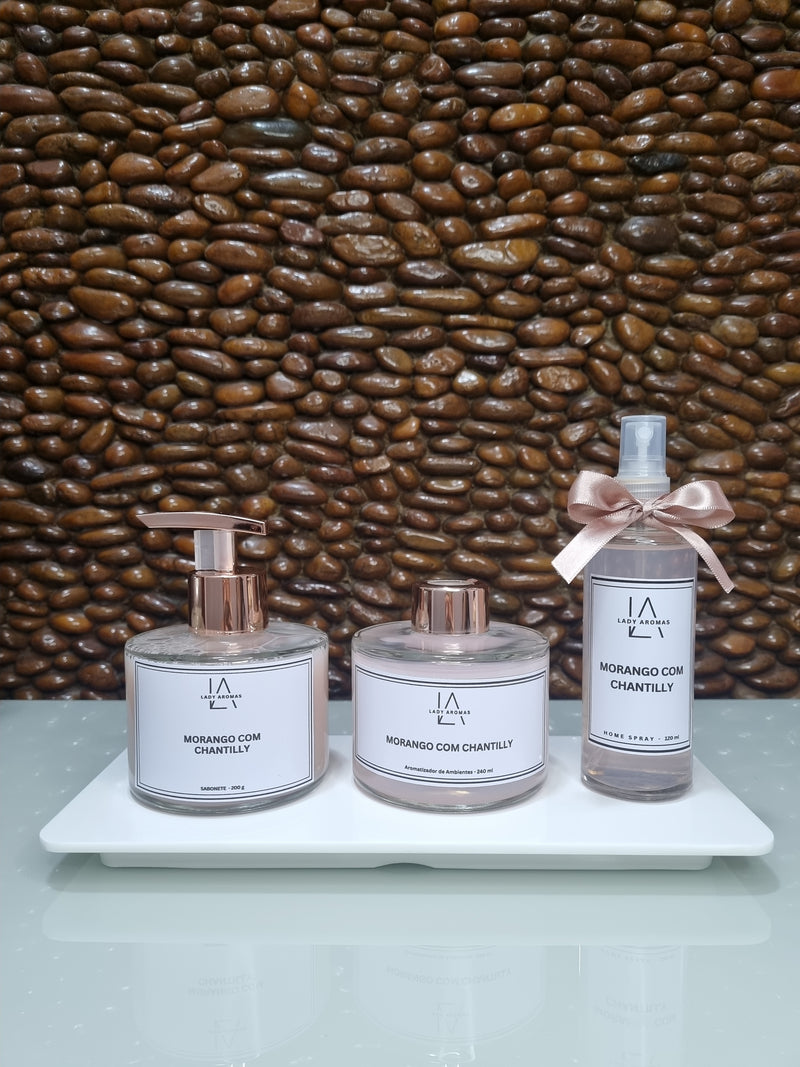Kit Aromático - Aromatizador de Ambientes 240ml, Sabonete Líquido 240ml e Home Spray 120ml
