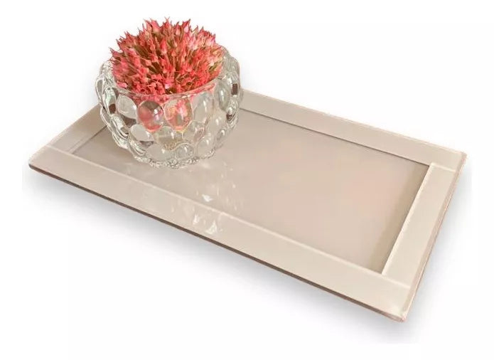 Bandeja Espelhada Decorada Rose