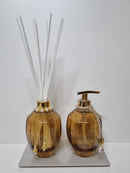 Kit Aromatizador de Ambiente e Saboneteira Ametista Âmbar 340ml + Essência