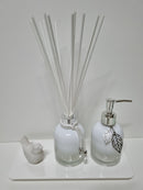 Kit Aromatizador de Ambiente e Saboneteira Boss Branca Degrade 200ml + Essência