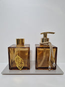 Kit Aromatizador de Ambiente e Saboneteira Cubo Âmbar  250ml + Essência