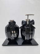 Kit Aromatizador de Ambiente E Saboneteira Ametista Preto  340ml + Essência